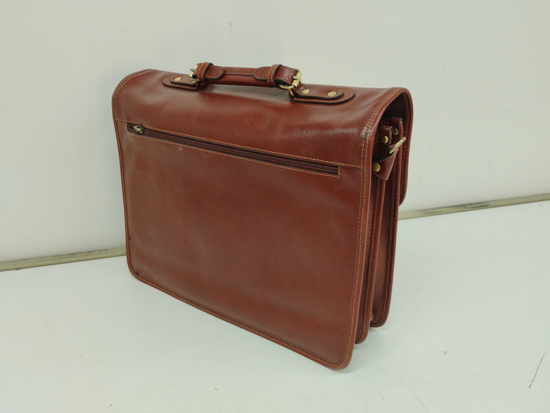 maletin bolso porta documentos piel marron 1u